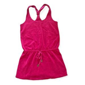 ☀️SALE☀️ VTG Juicy Couture Y2K Hot Pink Terrycloth Racerback Mini Dress size: XS